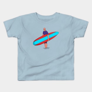 Surfer with his board Kids T-Shirt